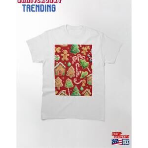 Watercolor Christmas Pattern In Red Background Papa Noel Holly Jolly Classic